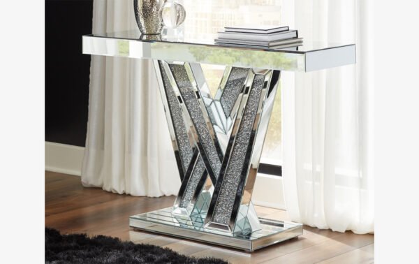 Xana Crystal Mirrored Console Table