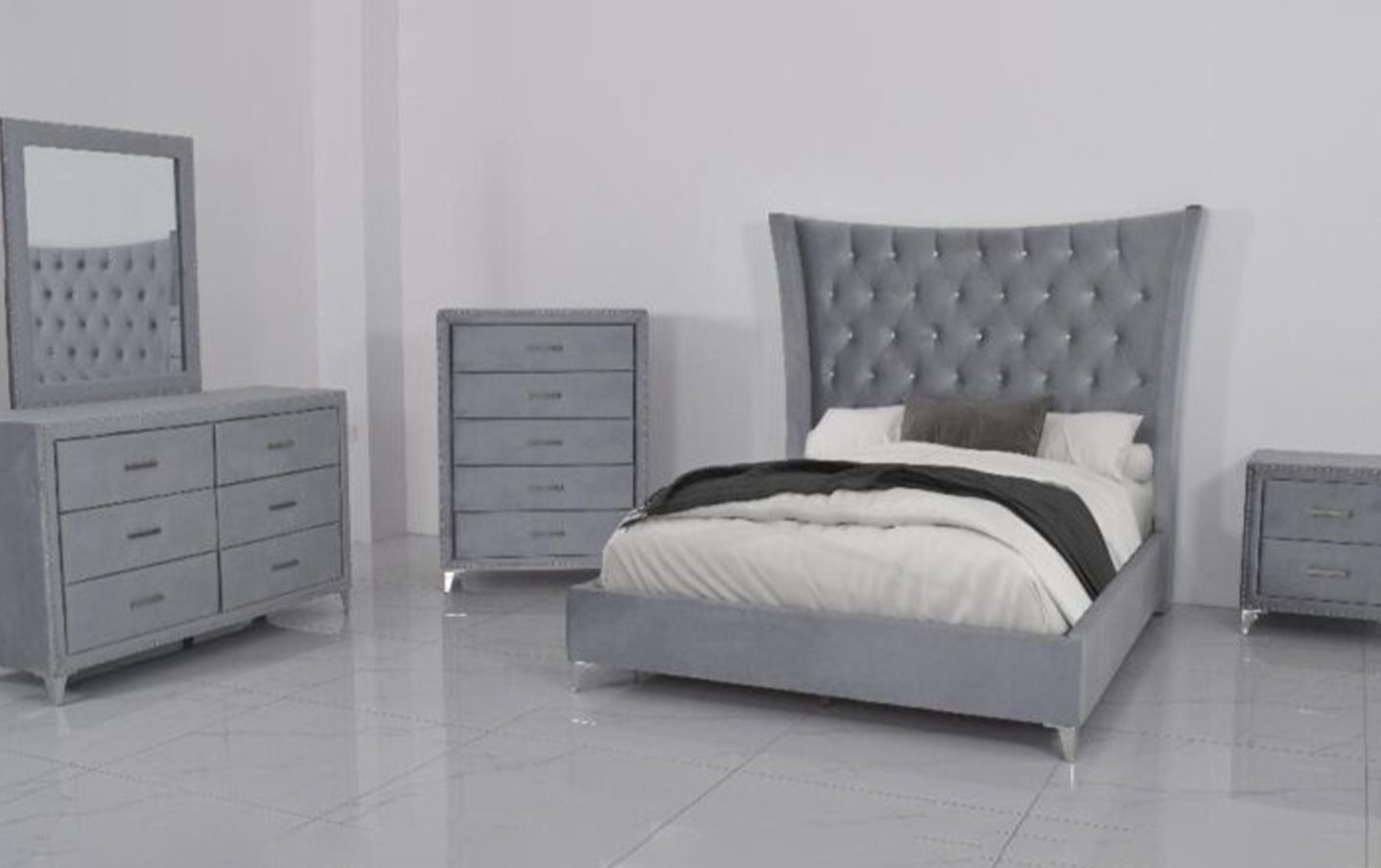 Amore Gray Bedroom