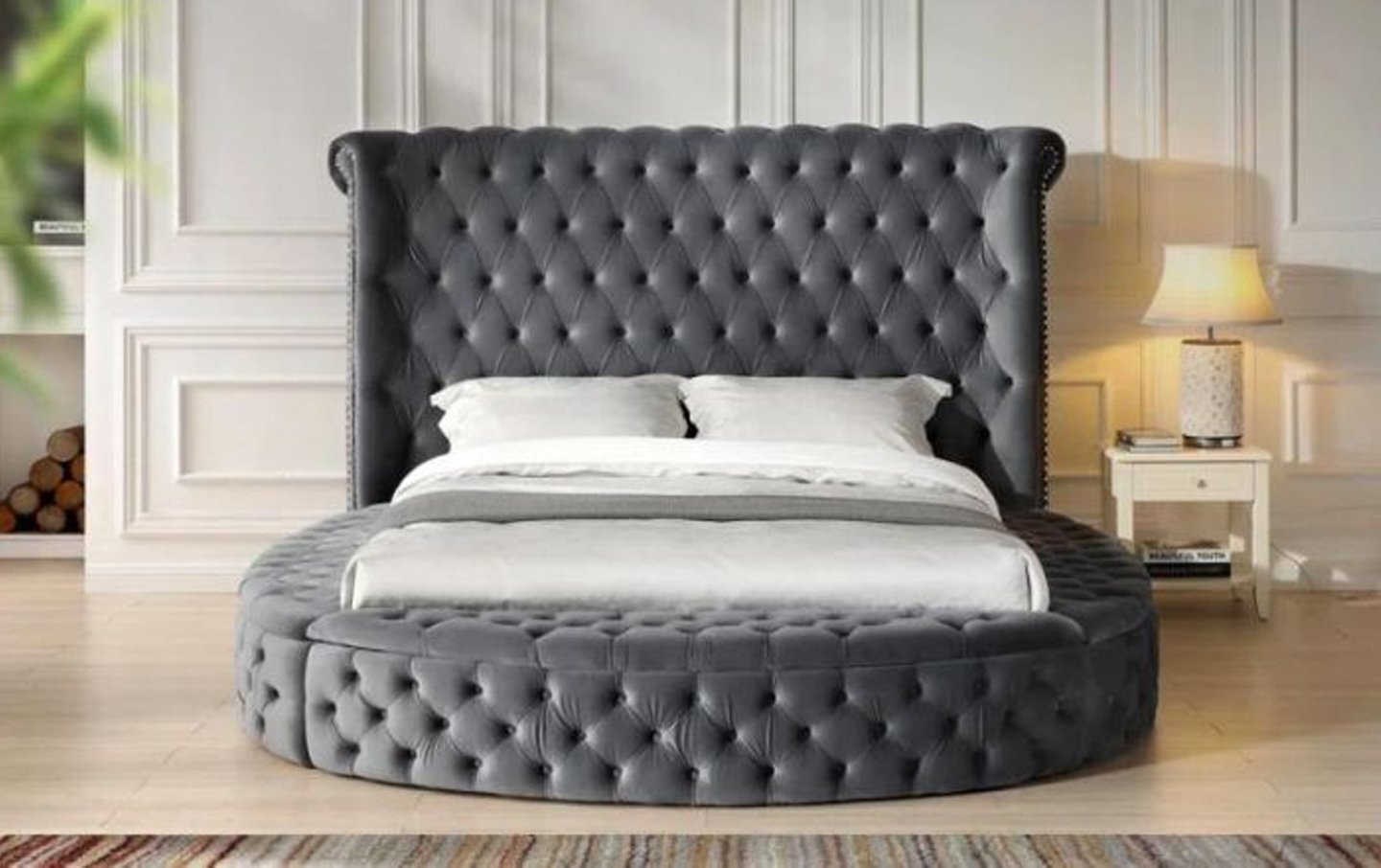 Luxus Gray Round Bed