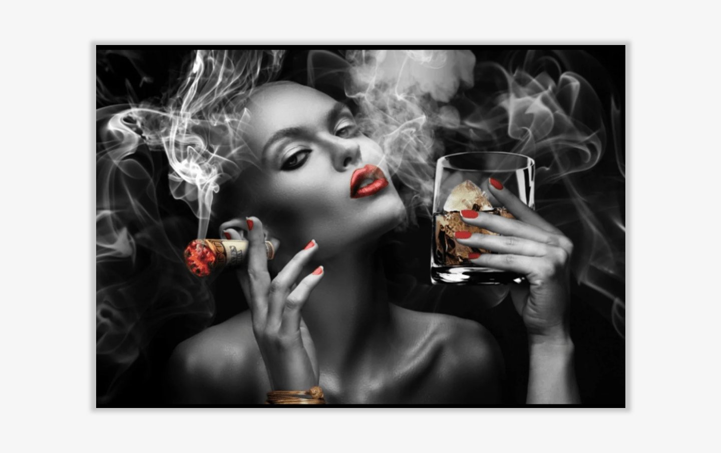 Smoking Lady Drinking