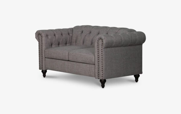 Aurelia Gray Linen Loveseat - 01