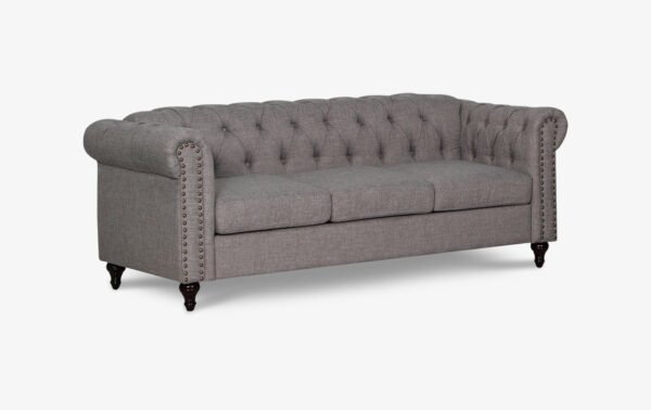 Aurelia Gray Linen Sofa - 01