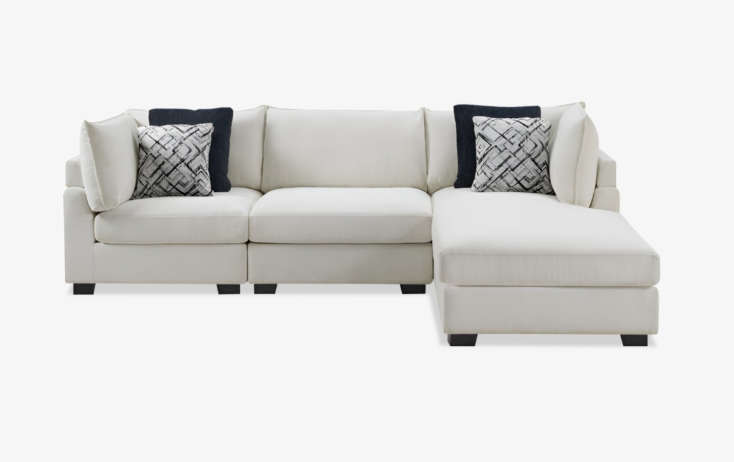 Ivory 3 Piece Sectional - 01