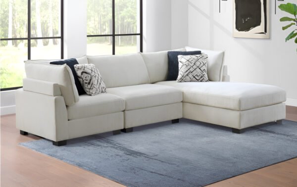 Ivory 3 Piece Sectional Lifestyle