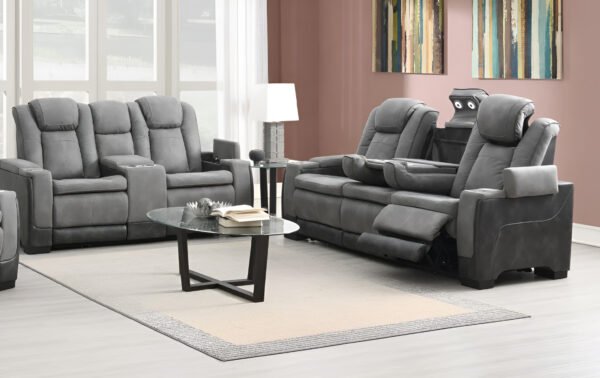 Lantana Power Reclining Sofa and Loveseat Lifestyle