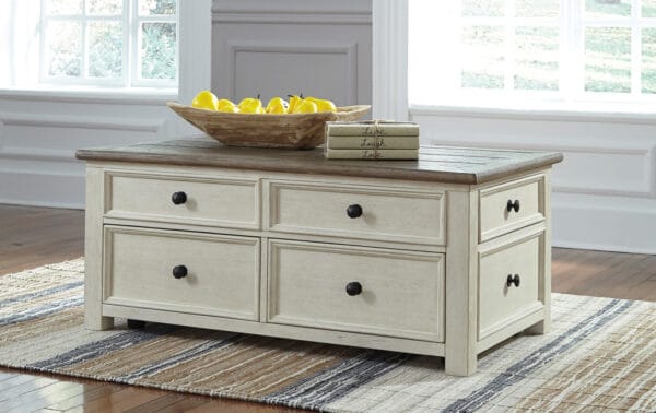 a multifunctional coffee table design with a liftable top and integrated storage drawers for multiple purposes