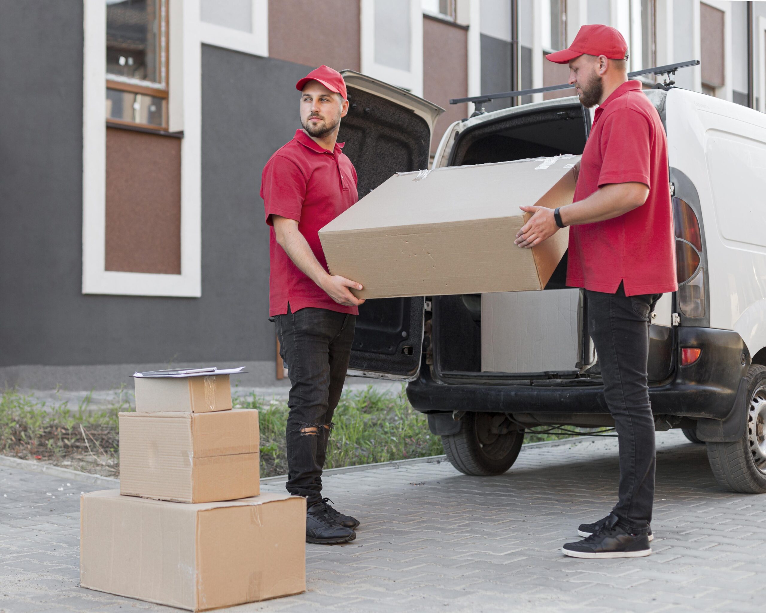 delivery men delivering furniture