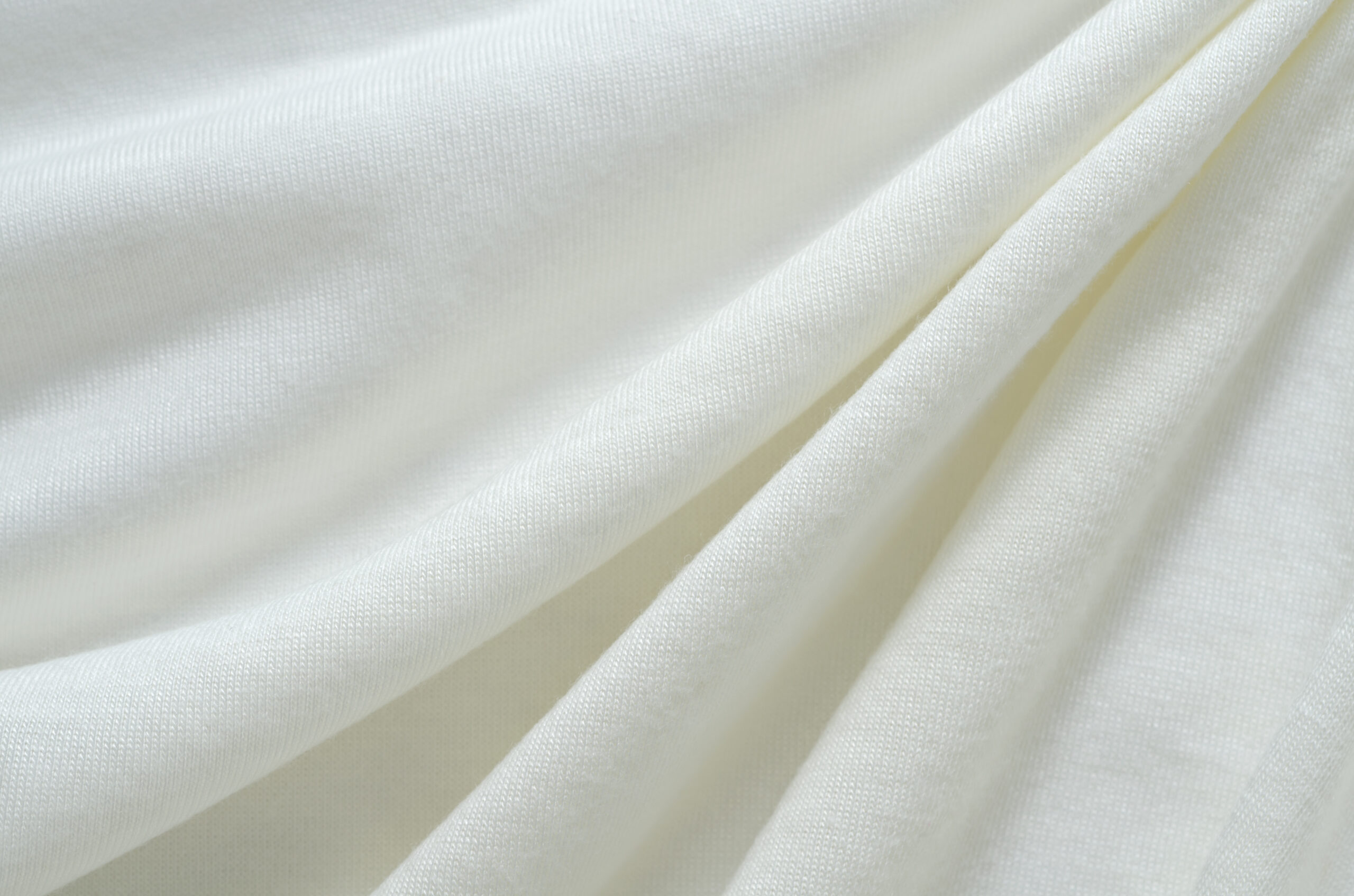 Close up of crumpled white natural cotton