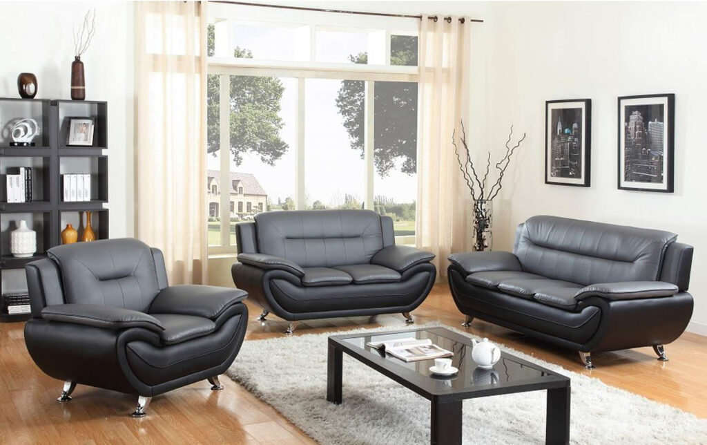 contemporary style furniture in a living room