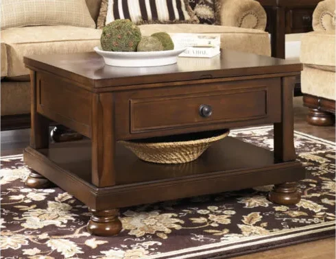 traditional style coffee table with a storage drawer
