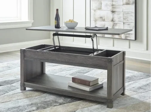 coffee table with lifted tabletop