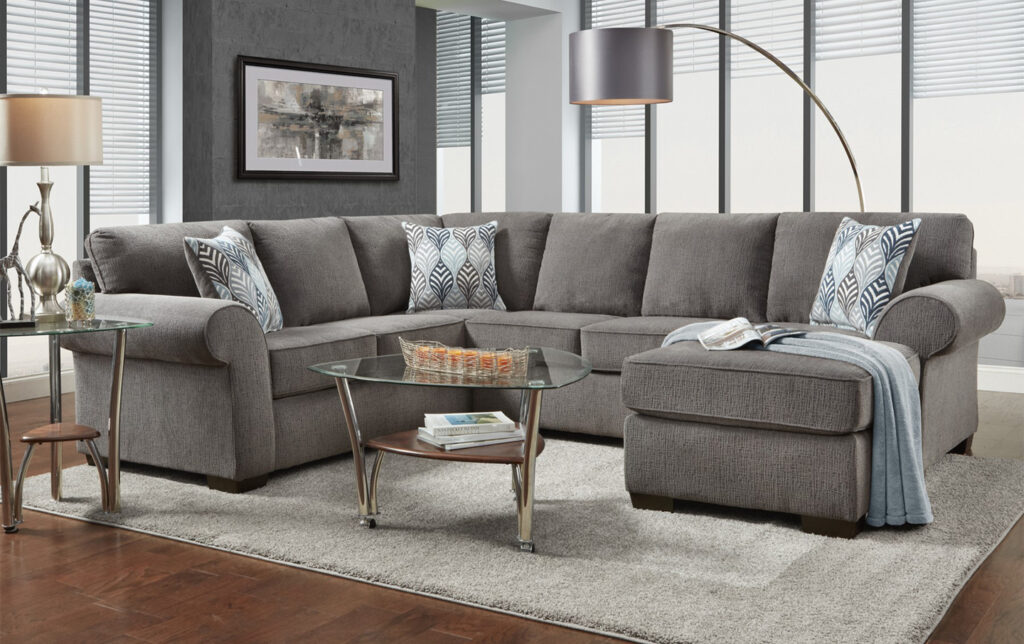 living room with a transitional interior design