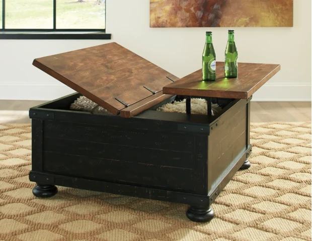 slit-top coffee table for multifunctional use