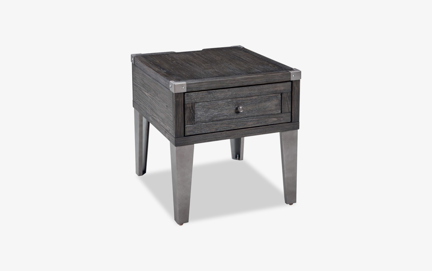 industrial furniture with rustic wood and exposed metal accents