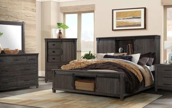 rustic bedroom furniture made from engineered weathered wood
